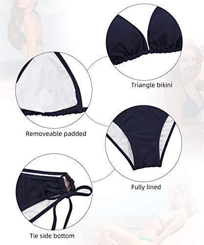 Image of Century Star Women Cute String Triangle Bikini Sets - Swimsuits Two-Piece Tie Side Adjustable Ties Halter Bathing Suit