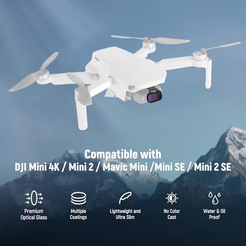Image of NEEWER ND Filter Set Compatible with DJI Mini 4K /2 SE /SE /2 /Mavic Mini (4 Pack) ND4 + ND8 + ND16 + ND32 Snap On Multicoated HD Optical Glass Neutral Density Drone Camera Lens Filter Accessories, FL-B39