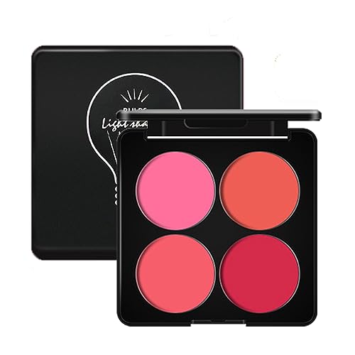 Blushers for Cheeks Make Up, 4 Colors Matte Blush Palette, Eyeshadow Face Blush 2 In 1 Make Up Powder, Long-Wearing,Waterproof,Sweat-Resistant Powder Blush Palette