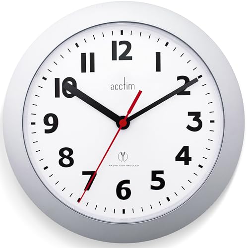 Acctim Parona Radio Controlled Wall Clock 23cm Diameter (Silver)