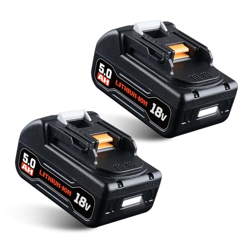 2X Neu verbesserter 5,0Ah BL1850B Ersatzakku für Makita 18V Akku kompatibel mit BL1860B BL1840B BL1830B BL1820B BL1815N