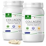 MoriVeda® Collagen Express Kapseln mit Biocell Collagen-II, Hyaluronsäure, Chondroitinsulfat, Vitamin-C & Mangan I für Haut, Haare & Gelenke I 2 Monatspackung 2x60 Kapseln
