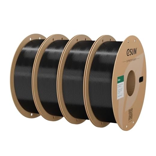 eSUN PLA+ Filament 1.75mm, 3D Printer Filament PLA Plus, Dimensional Accuracy +/- 0.03mm, 1KG per Spool, 4 Spools 3D Printing Filament, Black