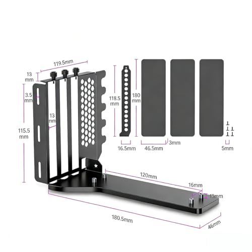 Soporte vertical para GPU PCIe x16 3 ranuras negro miniatura 2