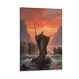 Sunset Epic Art Print Moses Leads People Poster Decorative Painting Canvas Wall Art Living Room Posters Bedroom Painting 24x36inch(60x90cm)