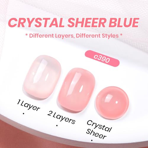 Image of Beetles Nude Pink Gel Nail Polish - 15ml Nude Color Jelly Pink Gel Polish Sheer Translucent Effect Nail Concealer Soak Off UV LED Nail Lamp French Nail Art Gifts for Women Girls
