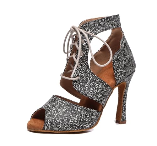 Chaussures de danse à lacets maintenant la cheville avec bout ouvert pour pieds sensibles