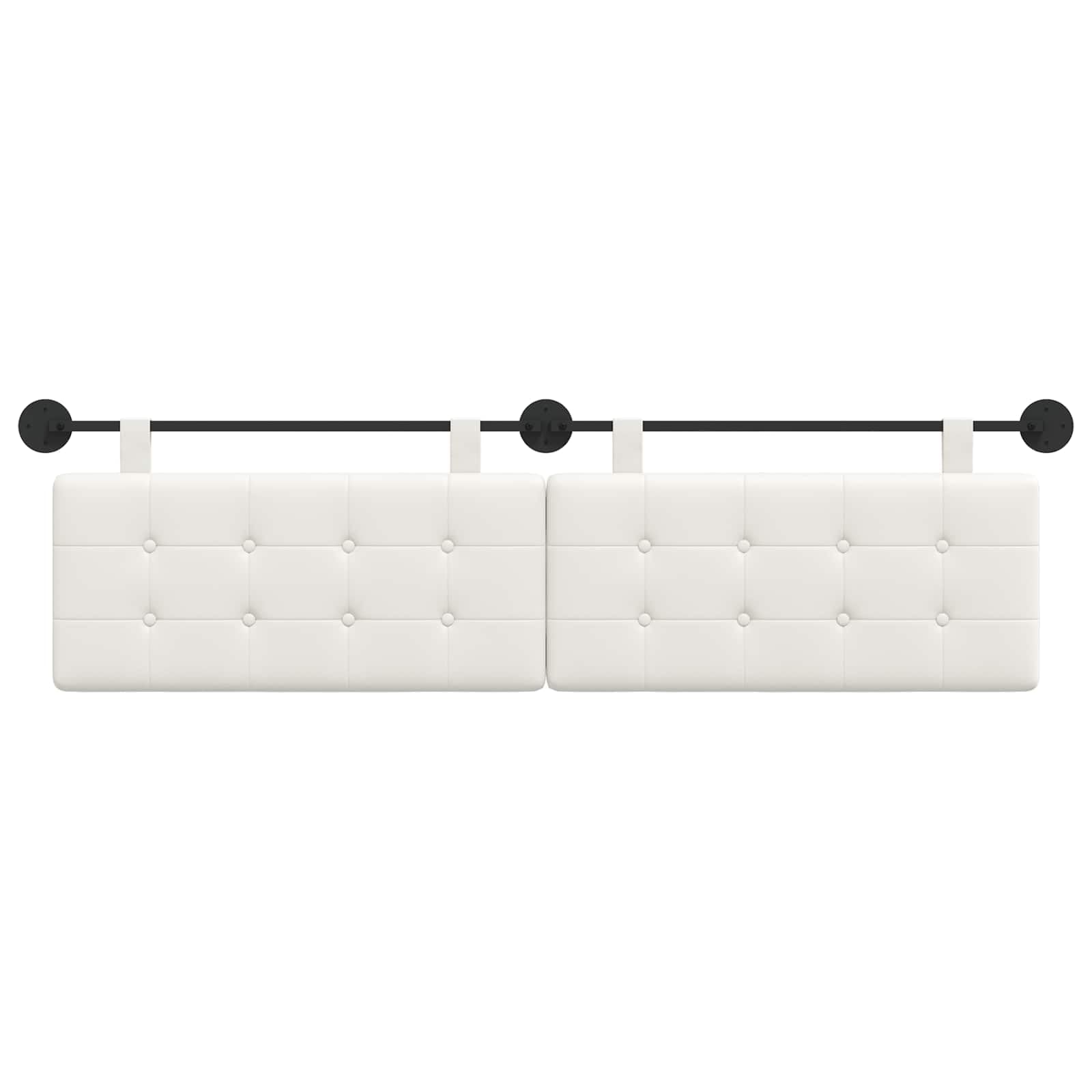 Cabecero colgante de piel sintética con acolchado, 190 x 55 cm, juego de 2 unidades, montaje en pared para dormitorio, habitación de invitados, cama doble y cama individual, respaldo cómodo y