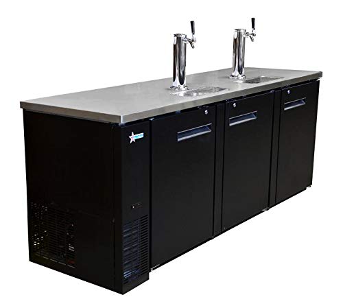 Omcan 50069 90-INCH TRIPLE SOLID DOOR BEER BOTTLE DISPENSER WITH TWO TAPS AND 32 CU. FT. CAPACITY | Fridge.com