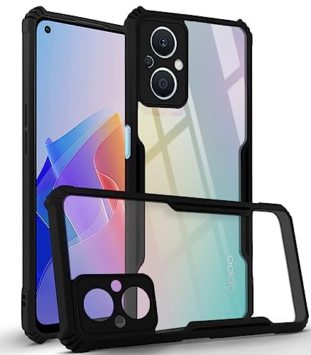 Image of Jkobi Back Cover Case for Oppo F21 Pro 5G (Shockproof with Polycarbonate Clear Panel | Professional Black)