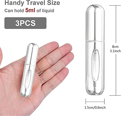HENGBIRD 5ML Perfume Atomiser 3 Pcs Travel Perfume Bottle Mini Atomizer Spray Bottle Refillable Portable Empty Fragrance Bottle Container for Perfume Aftershave Travel Holiday and Night Out - Image 3
