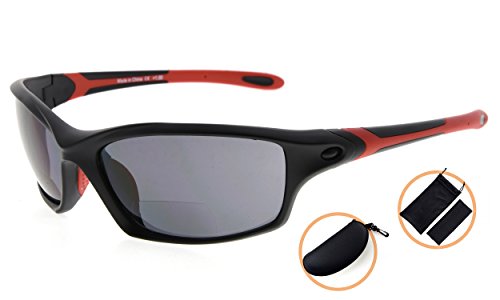 Image of Eyekepper Bifocal Sunglasses for Women Men, Rectangular Frame | Outdoor Sports Bifocal Reading Sunglass, with Readers Built in, Mens Tinted Sun Reader Bifocals, Ladies Cheater,Wrap Half Rim