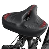 Oversized Comfort Bike Seat, Extra Wide Bike Seat Compatible with Peloton Bike, Electric Bike, Indoor Stationary Exercise Bike or Road Bike, Universal...