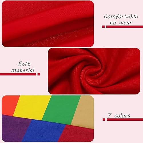 Geyoga 7 Pieces Christmas Dwarf Hats Dwarf Costume Hats Gnome Hats Party Hats for Christmas Fairy Tale Costumes,Red, Green, Orange, Purple, Yellow, Blue, Brown, for age over 6