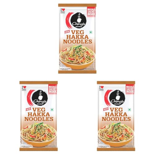 Image of Ching's Hakka Noodles with Masala, 140 g, Not Fried, Air Dried (Pack of 3)