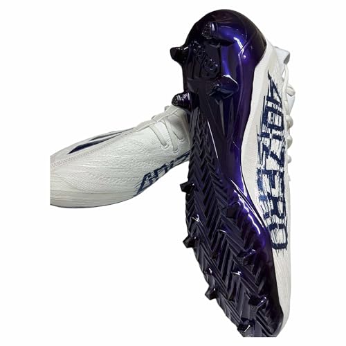 adidas Men's Adizero Primeknit Football Cleats Shoes White/Purple #HP8743 - Size Men's 133