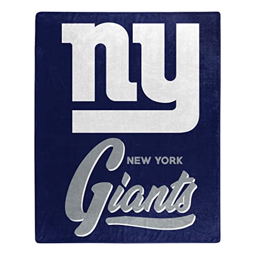 Northwest NFL New York Giants Unisex-Adult Raschel Throw Blanket 50 x 60 Signature