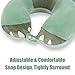Sexysamba Cartoon Headrest & Neck Pillow for Kids Boys & Girls, Teens, Travel Accessories for Airplane, Car, Recline, Memory Foam Cute Travel Pillow with Sleep Eye Mask - Green Triceratops