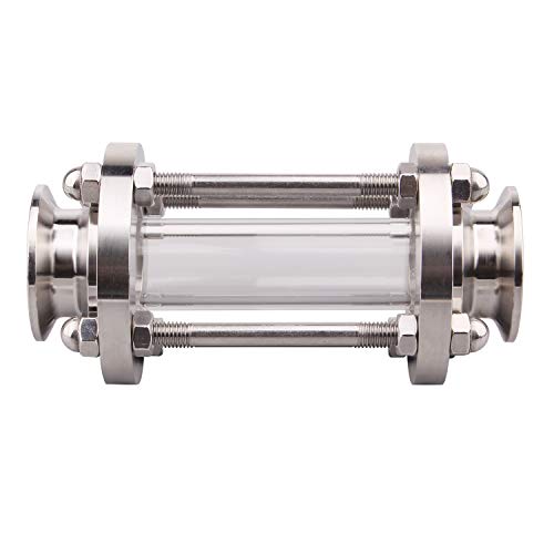 DERNORD In-Line Sight Glass with Clamp End,Flow Sanitary Straight Sight Glass SUS316 Tri Clamp Type (Flow Pipe OD 19MM)