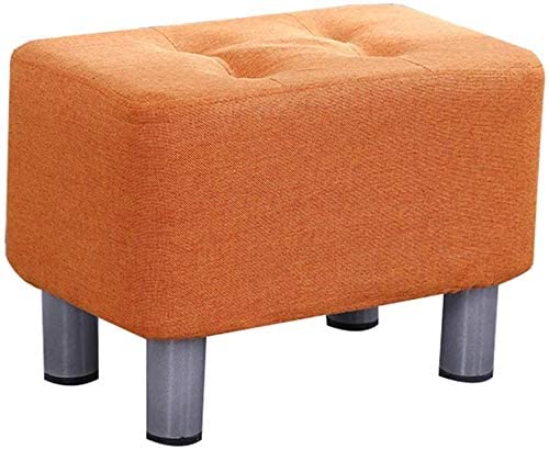 Banc pied de lit chic et pouf rectangulaire orange pour chambre