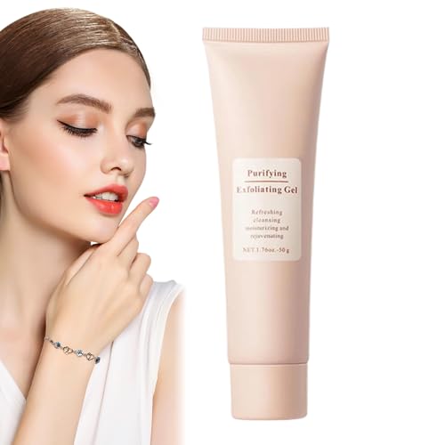Exfoliante facial – 50 g de gel exfoliante hidratante – Cuidado de los poros para tez radiante, limpiador hidratante para todos los tipos de piel