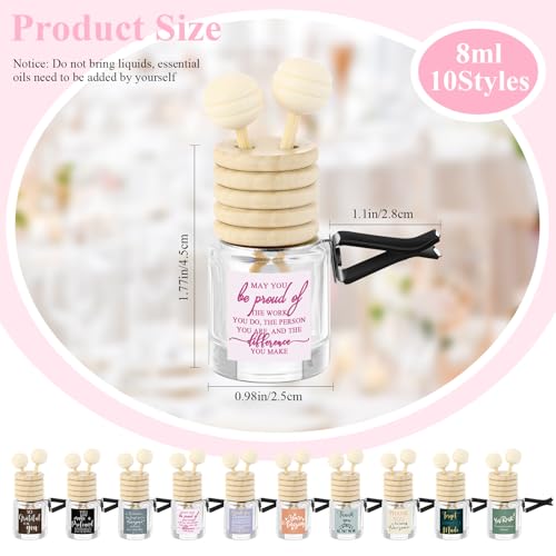 Image of Cinnvoice 20 Pcs End of Year Teacher Appreciation Gifts Bulk, Empty Car Diffuser Bottles with Vent Clip, Refillable Essential Oil Car Air Freshener Gifts for Teacher Coworker Team Staff (Appreciation)