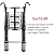 Telesladder Multi-Purposeladder with Hook 5M/5.4M/5.8M/6.2M/6.6M/7M Alumiextension Ladder for Engineebuildiblack Marriage/5M/16.4Ft
