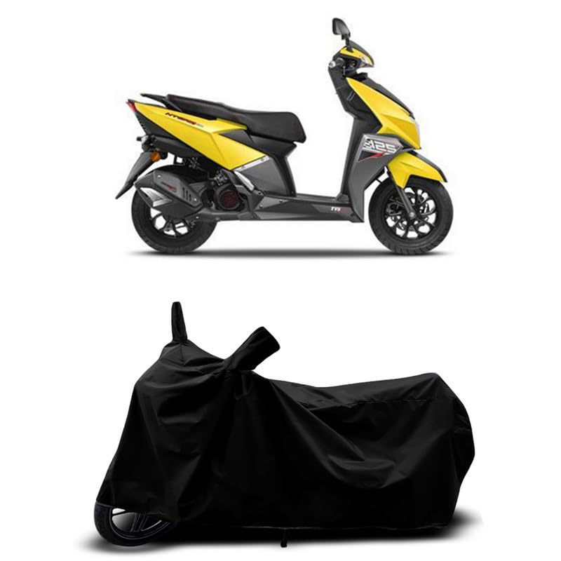 Image of DUFFEL-All Two Wheeler Bike /Scooty Body Cover Used for TVS NTORQ 125 BS6 Heat Protectio /Water Resistance /UV-Rays /Birds Dropping /Scratchproof /Dust Proof /Waterproof All Variants [Black]