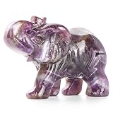 Hxswkk 6,3 cm Kristall-Elefanten-Dekoration, handgeschnitzte Elefanten, Elefanten-Geschenke für Frauen, künstlerische Skulptur für Regal, Büro, Schlafzimmer oder als aufmerksames Geschenk