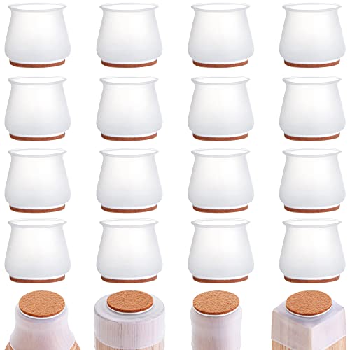 Protectores de Suelo para Patas de sillas (16 Piezas), Tapas para Patas de sillas con Parte Inferior de Fieltro de Silicona para Proteger Suelos de Madera Dura, de Mata1 Cover
