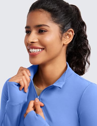Image of CRZ YOGA Butterluxe Cropped Athletic Jackets | Extremely Soft, Slim Fit, Full Zip, Mockneck, Thumb Holes, for Women