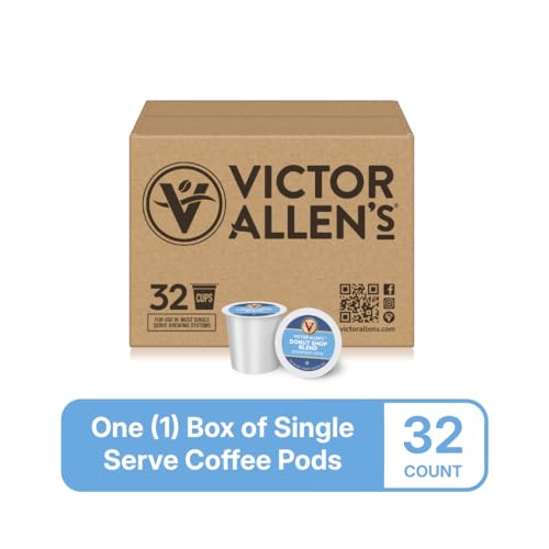 Image of Victor Allen's Coffee Donut Shop Blend, Medium Roast, 32 Count, Single Serve Coffee Pods for Keurig K-Cup Brewers