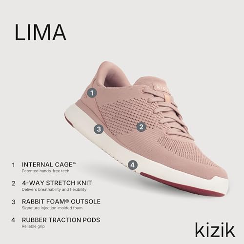 Image of Kizik Slip On Sneakers: Lima - Comfortable All-Day Wear, Hands Free Convenience, Breathable Knit Top, Mens & Womens Walking Shoes with Arch Support