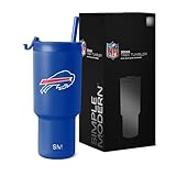 Simple Modern Officially Licensed NFL Buffalo Bills 30 oz Tumbler with Flip Lid and Straws | Insulated Cup Stainless Steel | Gifts for Men Women | Trek Collection | Buffalo Bills