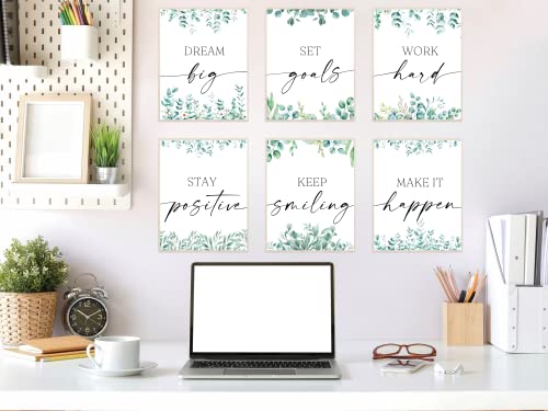 Juju's Vibes Inspirational Wall Art Decor For Office Women, Motivational Wall Art Posters, Aesthetic Boho Inspirational Wall Art Posters For Office Women & Teen Girls Room, Bedroom, Home Office, College Dorm , Neutral Inspirational Prints Poster Set Of 6, 8X10 Unframed, Green #TOP2