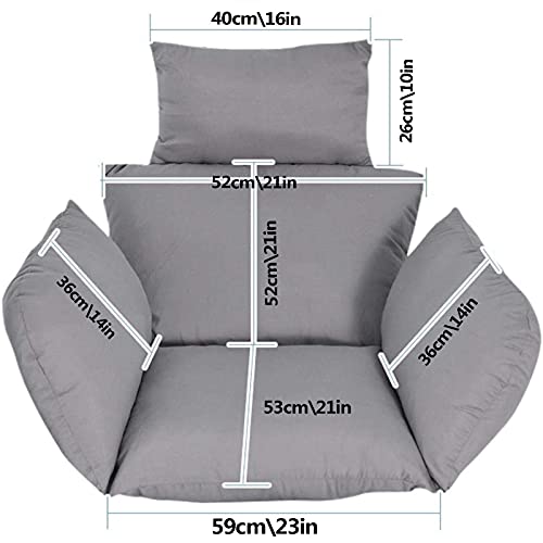 Cuscino per sedia a forma di uovo, lavabile, impermeabile, per altalena all'aperto, resistente al sole, per una seduta confortevole