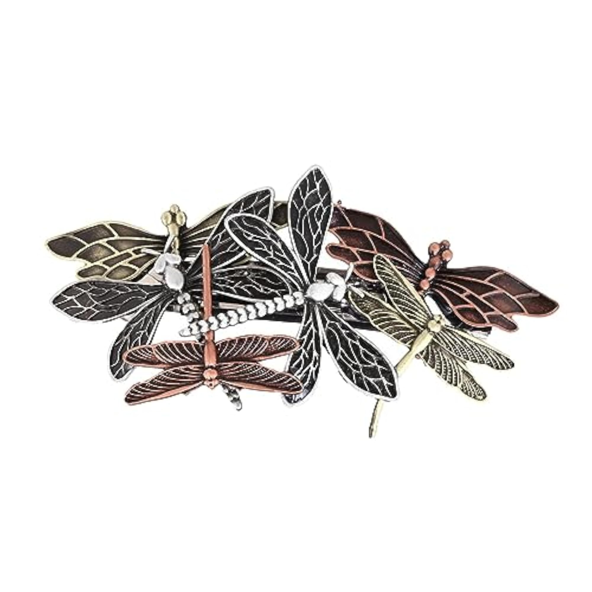 Spring Clip Alloy Decor Hair Barrettes, Dragonfly