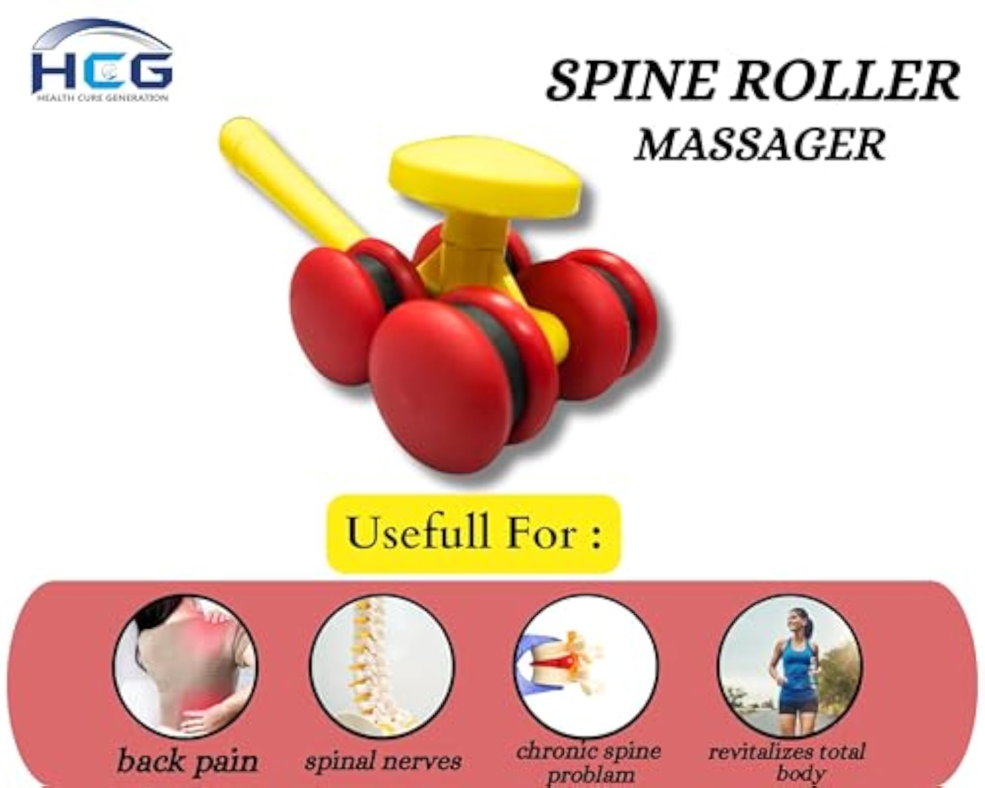 HCG Health Cure Generation Acupressure Magnetic Spine Roller