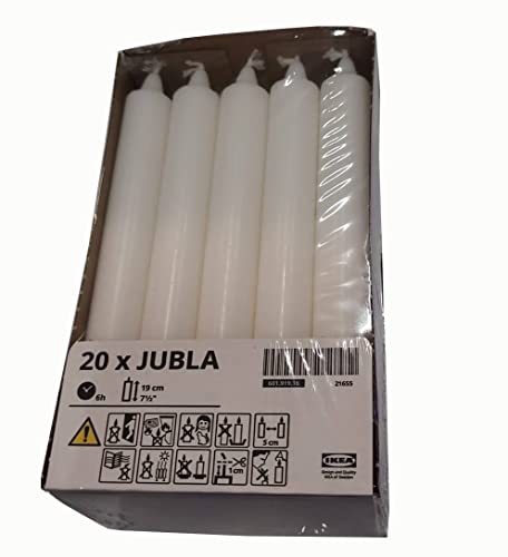 IKEA Jubla Scented Candle in White, Neutral Smell, Pack of 20