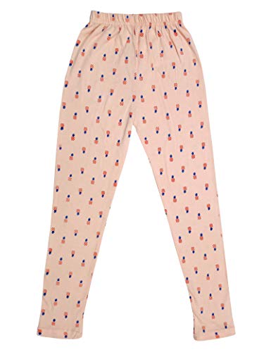 Image of IndiWeaves Girls Cotton Printed Leggings Slim Fit Cotton Stretchable Leggings [Pack of 3] Black, Peach, White1