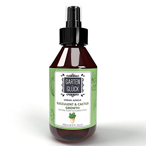 GARTEN GLÜCK Spray Engrais Cactus et Succulentes Plantes Grasses - 250ml - Enrichie le Terreau Cactus et Plantes Grasses - Engrais Universel Liquide - Fertilisant Plante Interieur et Exterieur