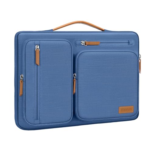 Image of MOSISO 360 Protective Laptop Case 16 inch, 15-15.6 inch Laptop Sleeve Compatible with MacBook Pro 16, HP, Acer, Dell, Lenovo, ASUS, Side Open Carrying Case with 4 Zipper Pockets&Handle, Cadet Blue