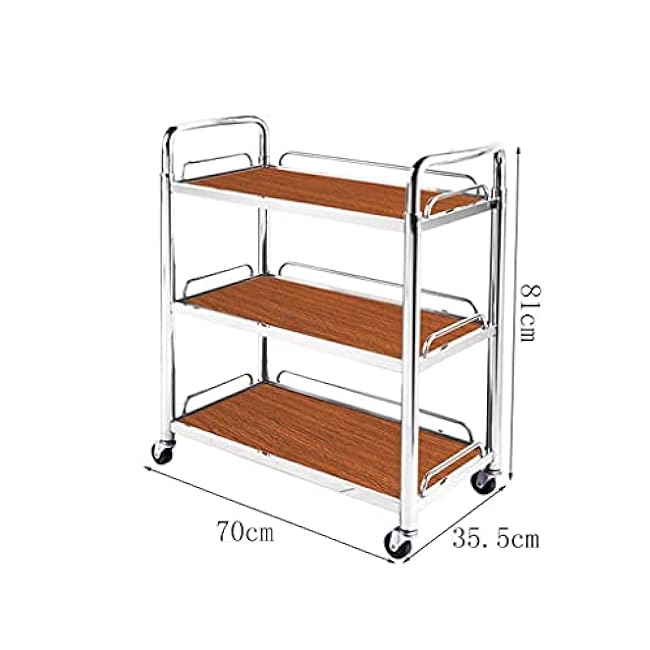 3 Tier Rolling Cart Mobile Utility Trolley for Hotel Kitchen Storage Wine and Dessert Organizer Beauty Supply Cart for Home and Office-UPopdWv0