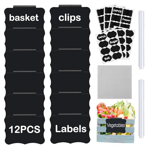 Clip-On Chalkboard Labels - Organize with Ease! Perfect for Baskets, Bins, and Containers - Clips...