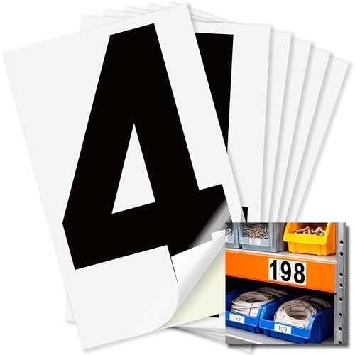 iSYFIX Black Vinyl Number 4 Stickers, White Background, 3 Inch, 6 Pack
