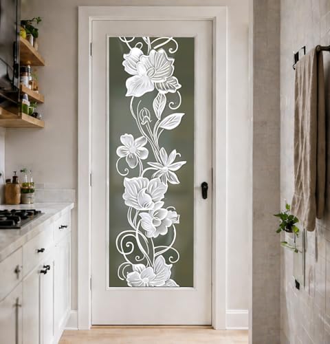 Vinilo Decorativo Frosted Blanco Floral 78.74x17.51 in miniatura 4