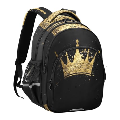 Cartoon Gold Crown Backpack for Kids Elementary School Bag Boys Girls Bookbag Travel Backpack Daypack2