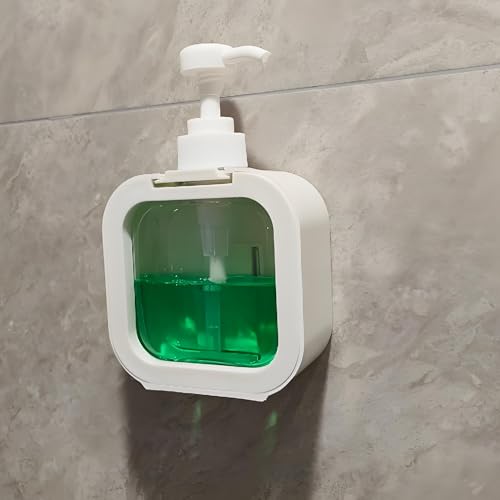 Image of Hand Soap Dispenser Bathroom, Shower Soap Dispenser Wall Mounted, Dish Dispenser for Kitchen, Shampoo and Conditioner Dispenser with Pump and Labels (White)