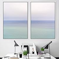 2 Piece Framed Canvas Wall Art Coastal Beach Canvas Prints Home Artwork Decoration for Living Room,Bedroom - 16