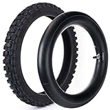 Wear-Resistant, Hyssk 60/100-14 (2.50-14) 6PR 36L DOT-Certified Heavy-Duty Dirt Pit Bike Front Tire and Inner Tube | Deep Tread | Fits CRF70/110, KLX110, 110cc & 125cc Off-Road Bikes